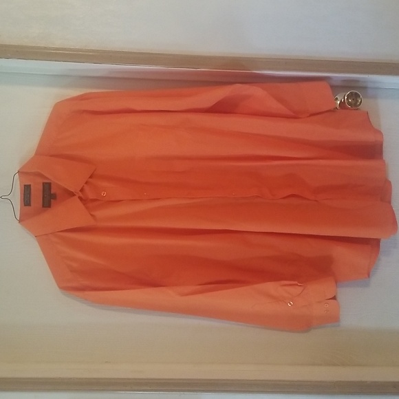 Daniel Ellissa Men's Dress Shirt, Size 18 1/2 (36-37)  - Color Orange - Picture 2 of 6